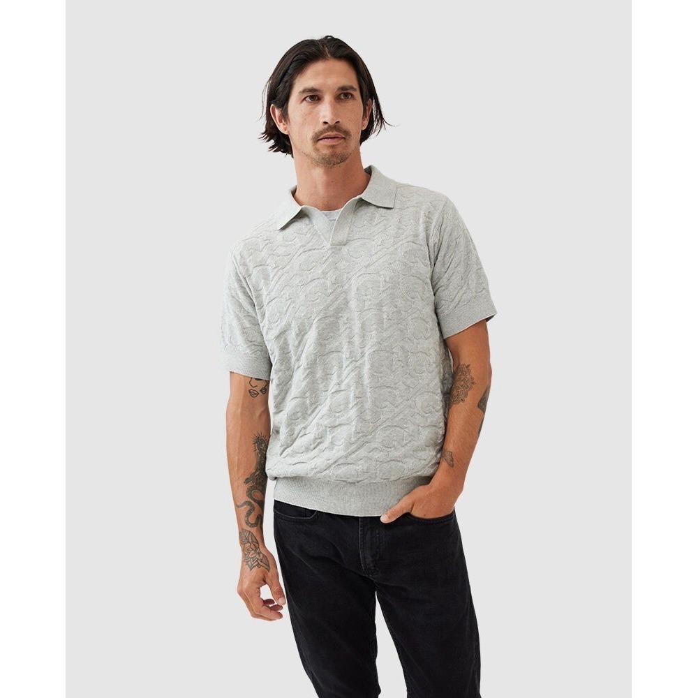 Rodd & Gunn Millard Knit Polo Shirt Mens 2XL Fog Grey Australian Cotton